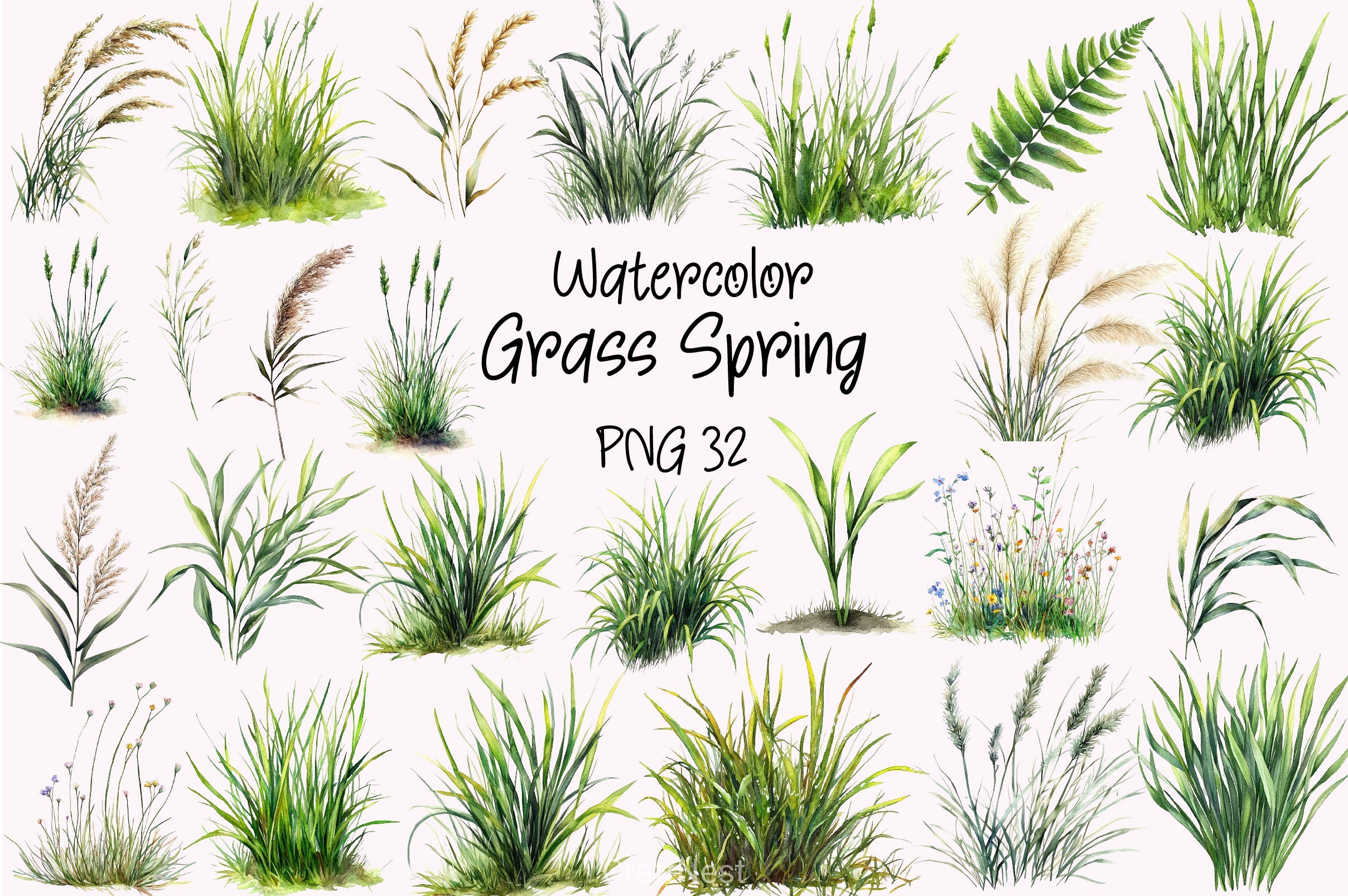 Grass Spring Clipart Bundle - CraftNest - Digital Crafting and Art