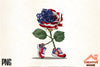 Patriotic Rose Running Shoes Clipart Bundle