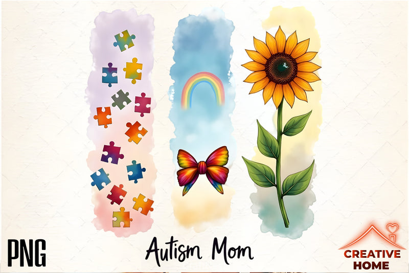 Vibrant Autism Awareness Brushstrokes Bundle - CraftNest - Digital Crafting and Art