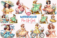 Easter Pin Up Girl Clipart Bundle - CraftNest - Digital Crafting and Art