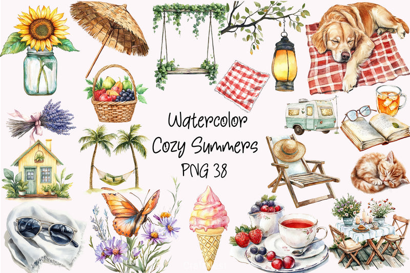 Cozy Summer Clipart Bundle - CraftNest - Digital Crafting and Art