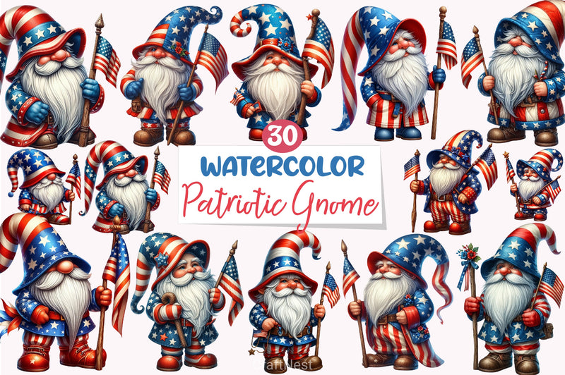 Patriotic Gnome Clipart Bundle 4 - CraftNest - Digital Crafting and Art