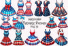American 4th July Dresses Clipart Bundle