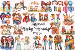 Quirky Friendship Clipart Bundle - CraftNest - Digital Crafting and Art