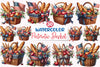 Patriotic Flowers Basket Flag Clipart Bundle