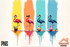 Summer Solstice Flamingos Clipart Bundle - CraftNest - Digital Crafting and Art