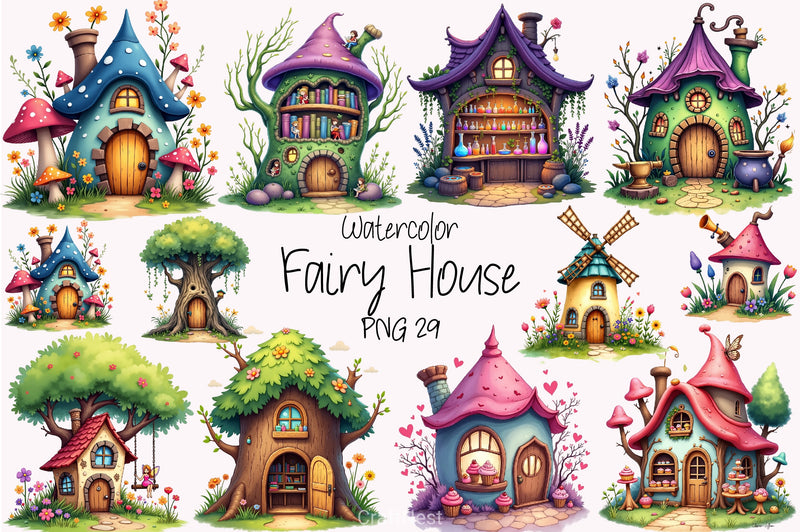 Fairy House Clipart Bundle 4 - CraftNest - Digital Crafting and Art