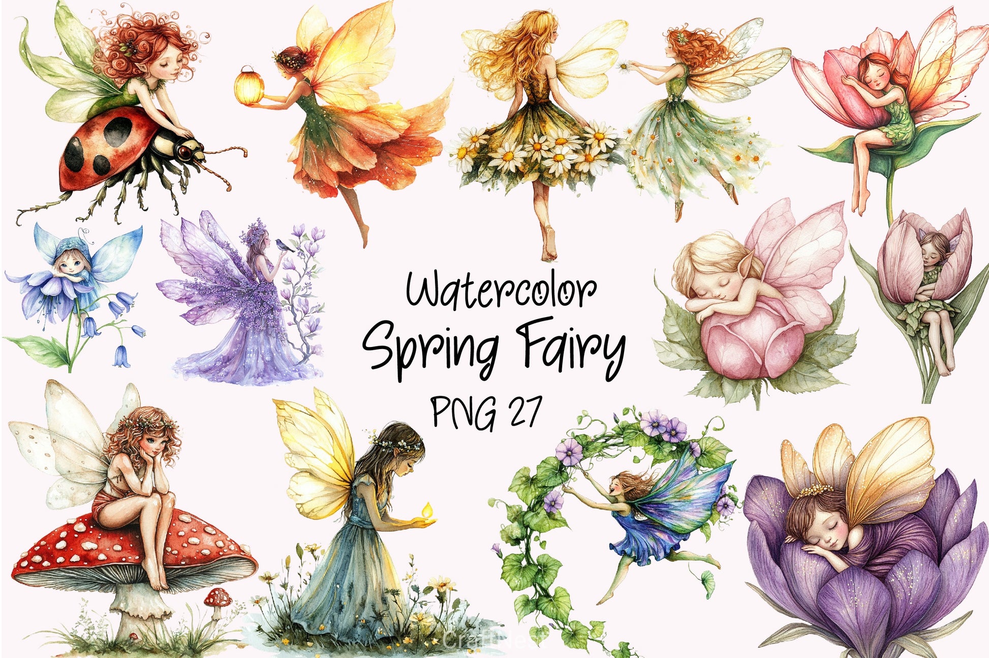 Spring Fairy Clipart Bundle 5 - CraftNest - Digital Crafting and Art