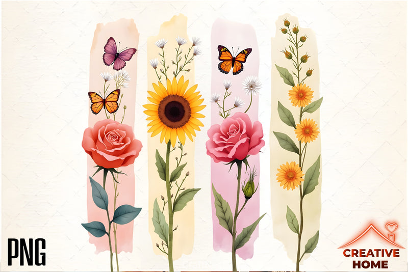 Floral Brushstrokes Clipart Bundle - CraftNest - Digital Crafting and Art