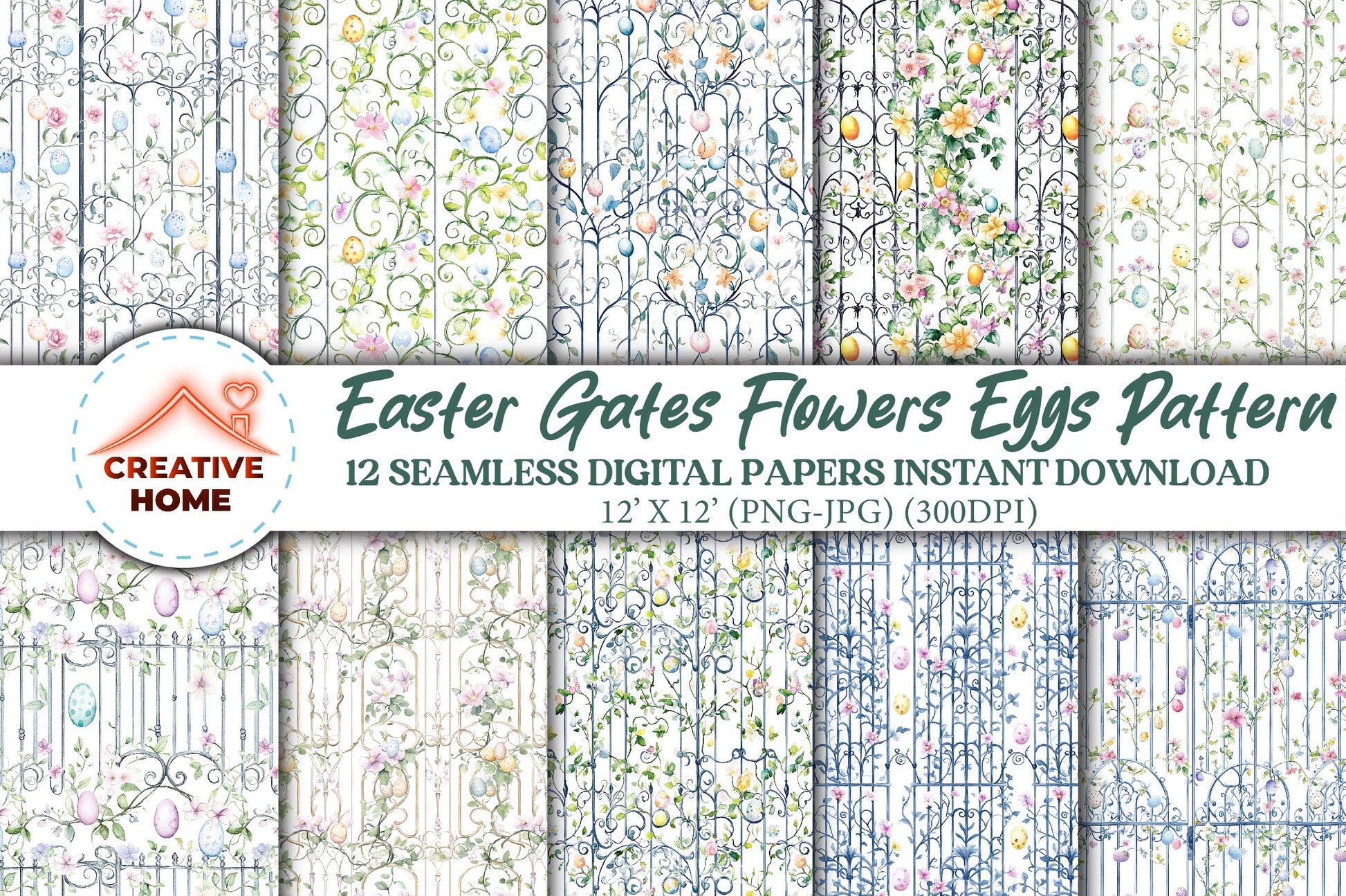 Easter Garden Gates Clipart Bundle - CraftNest - Digital Crafting and Art