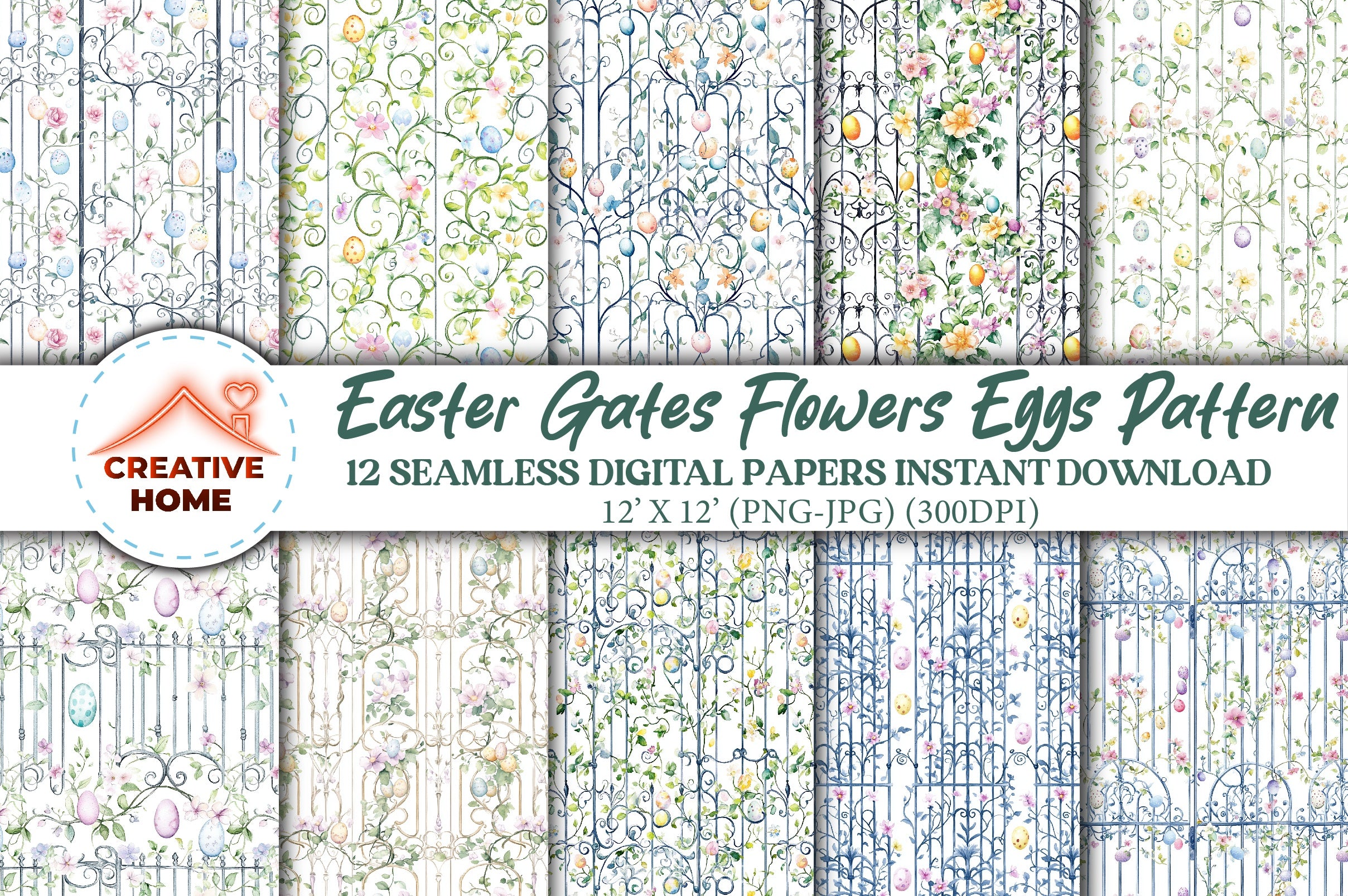 Easter Garden Gates Clipart Bundle - CraftNest - Digital Crafting and Art