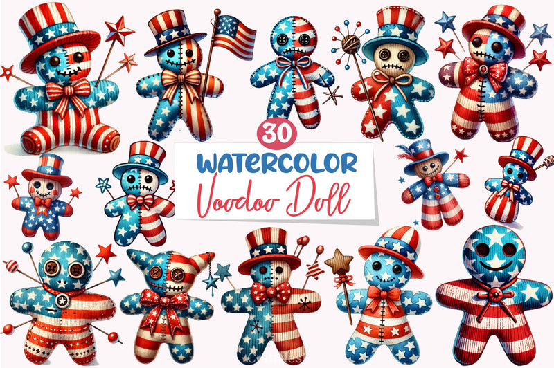 4th of July Voodoo Doll Clipart Bundle - CraftNest - Digital Crafting and Art