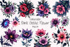 Dark Moody Gothic Flower Clipart Bundle 29