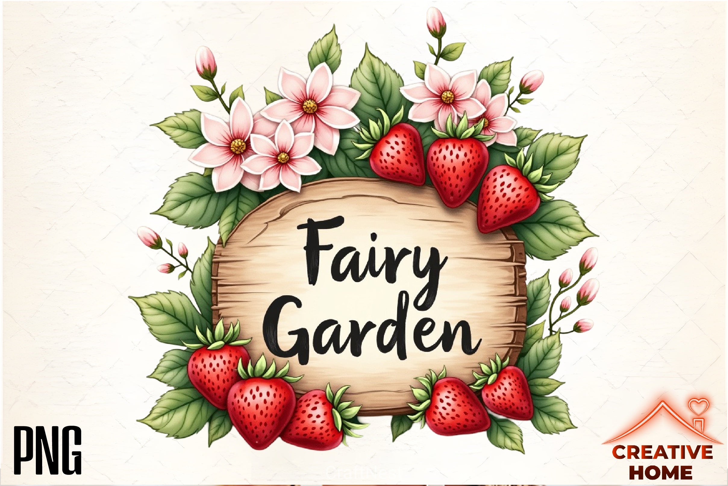 Spring Strawberry Fairy Garden Clipart Bundle - CraftNest - Digital Crafting and Art