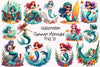 Summer Mermaid Clipart Bundle 3