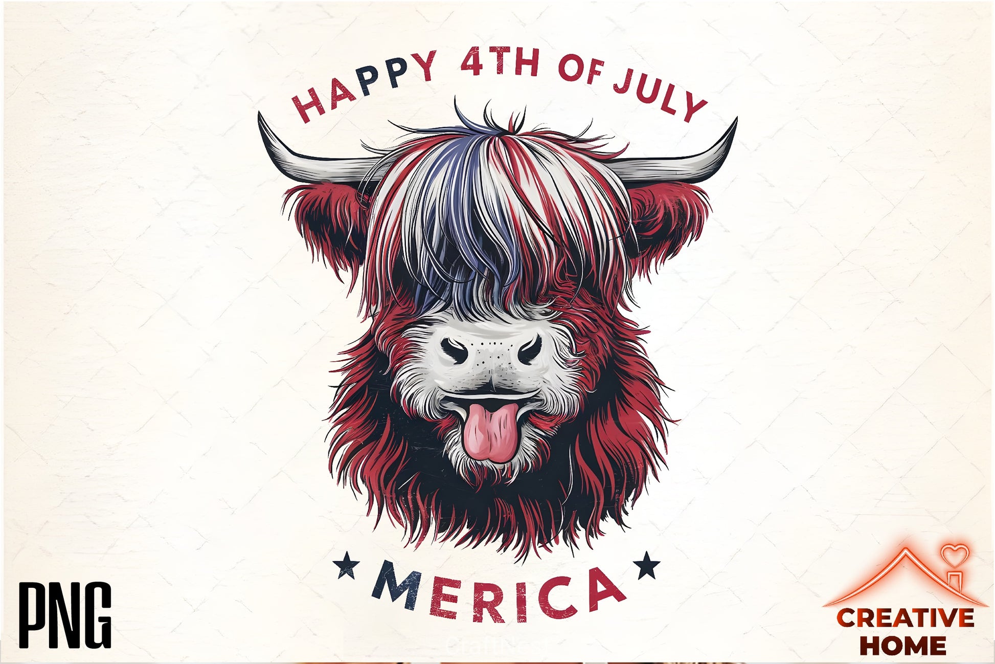 Patriotic Highland Cow Clipart Bundle 6 - CraftNest - Digital Crafting and Art