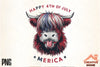 Patriotic Highland Cow Clipart Bundle 6