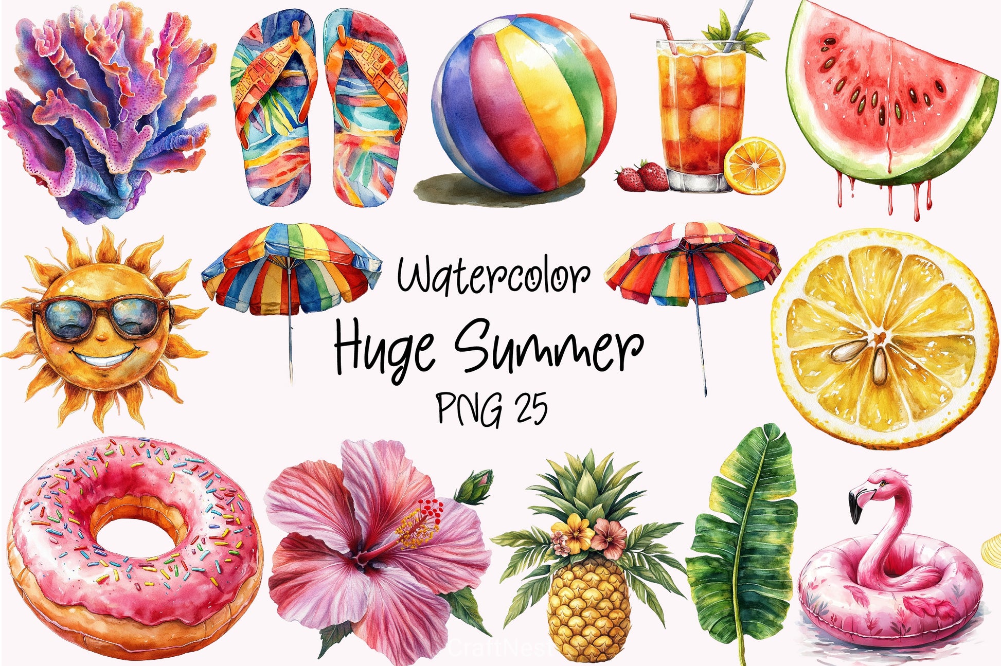Happy Summer Clipart Bundle 3 - CraftNest - Digital Crafting and Art