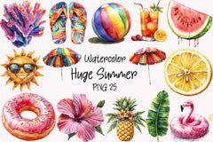 Happy Summer Clipart Bundle 3 - CraftNest - Digital Crafting and Art
