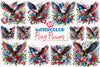 Patriotic Flag Flowers Clipart Bundle