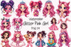 Glitter Pink Girl Clipart Bundle 4