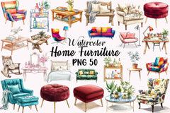 Home Furniture Clipart Bundle 3 - CraftNest - Digital Crafting and Art