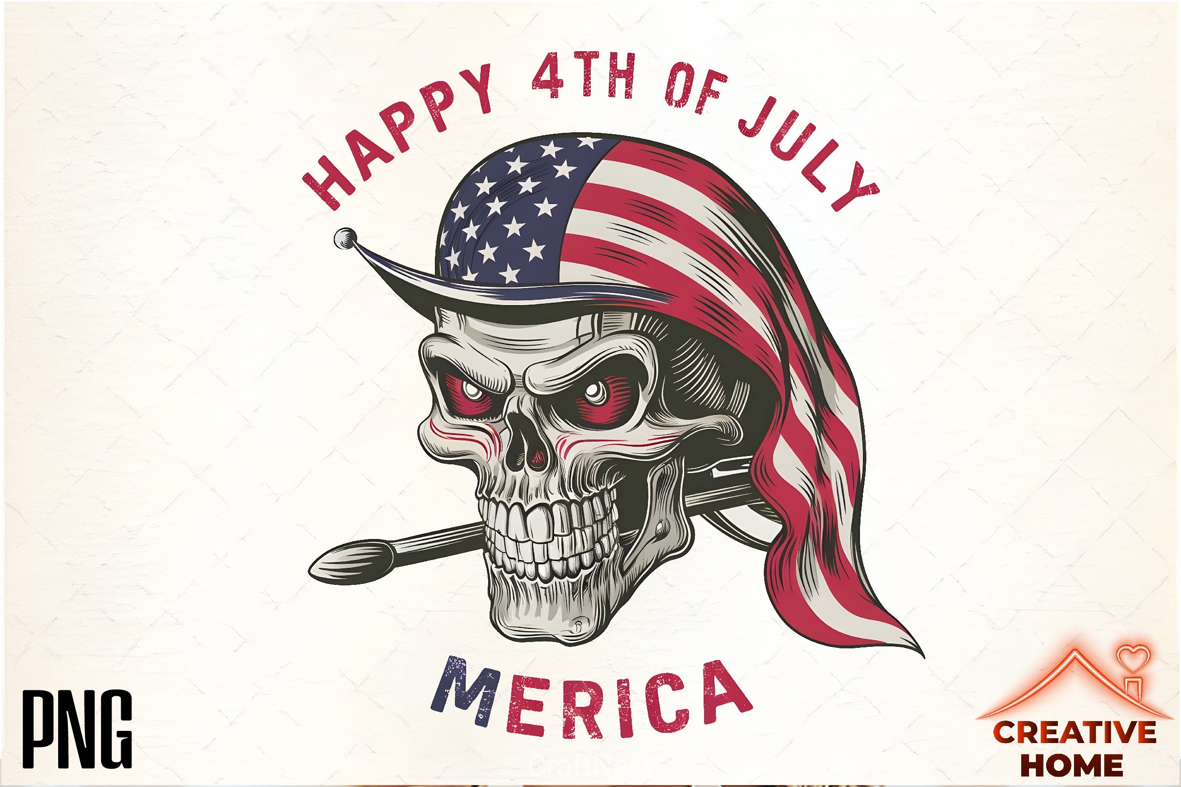 Patriotic Skull Flag Clipart Bundle - CraftNest - Digital Crafting and Art