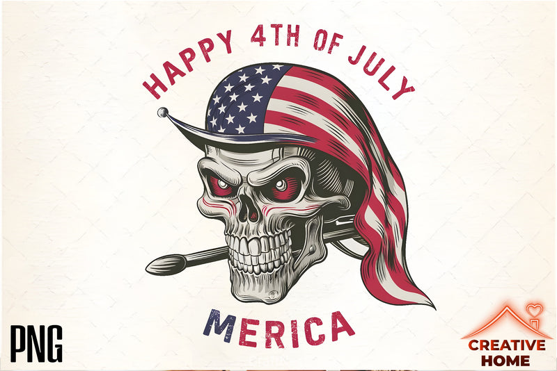 Patriotic Skull Flag Clipart Bundle - CraftNest - Digital Crafting and Art