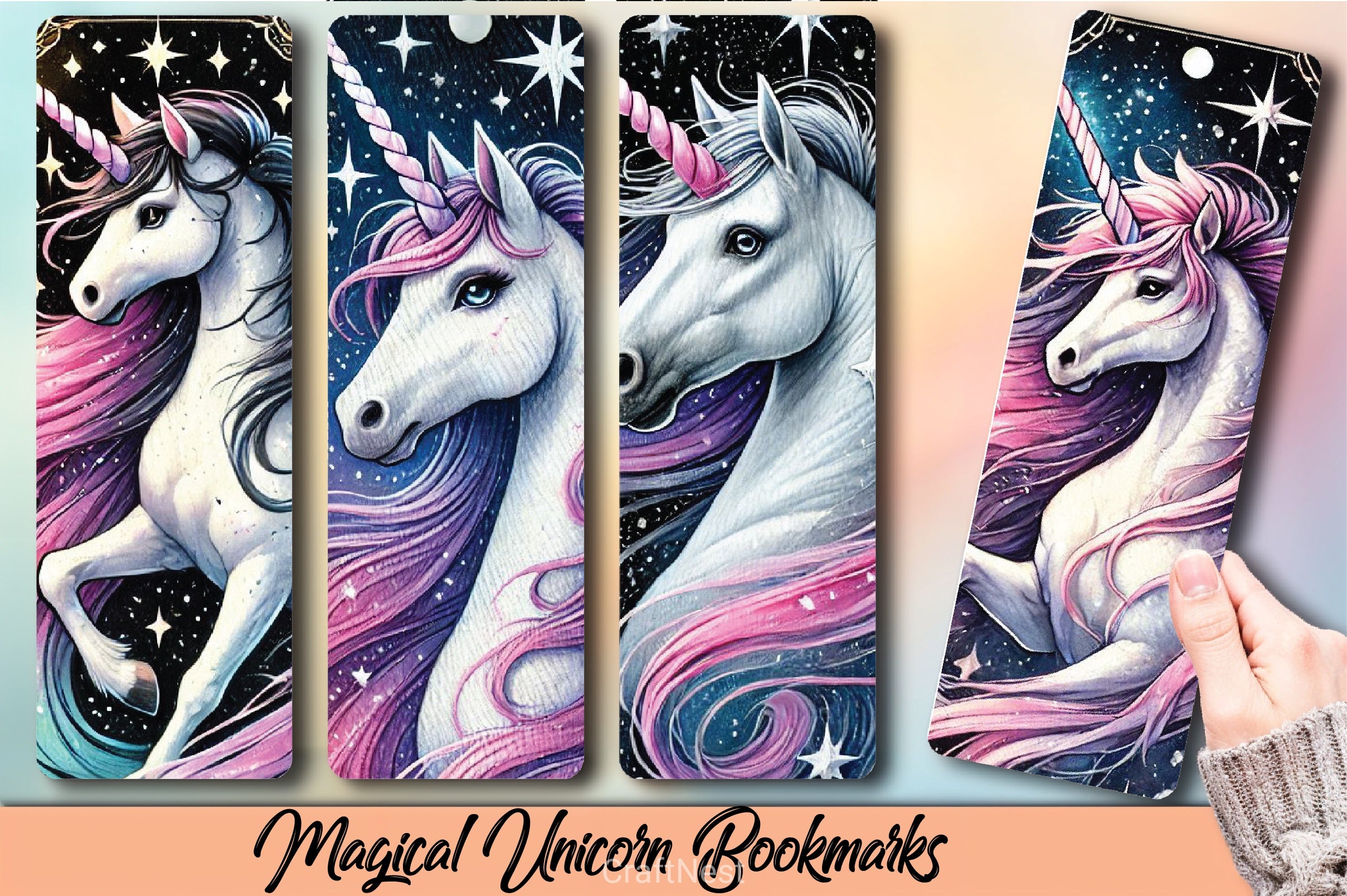 Magical Unicorn Bookmarks Journal - CraftNest - Digital Crafting and Art