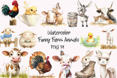 Cute Farm Animals Clipart Bundle - CraftNest - Digital Crafting and Art