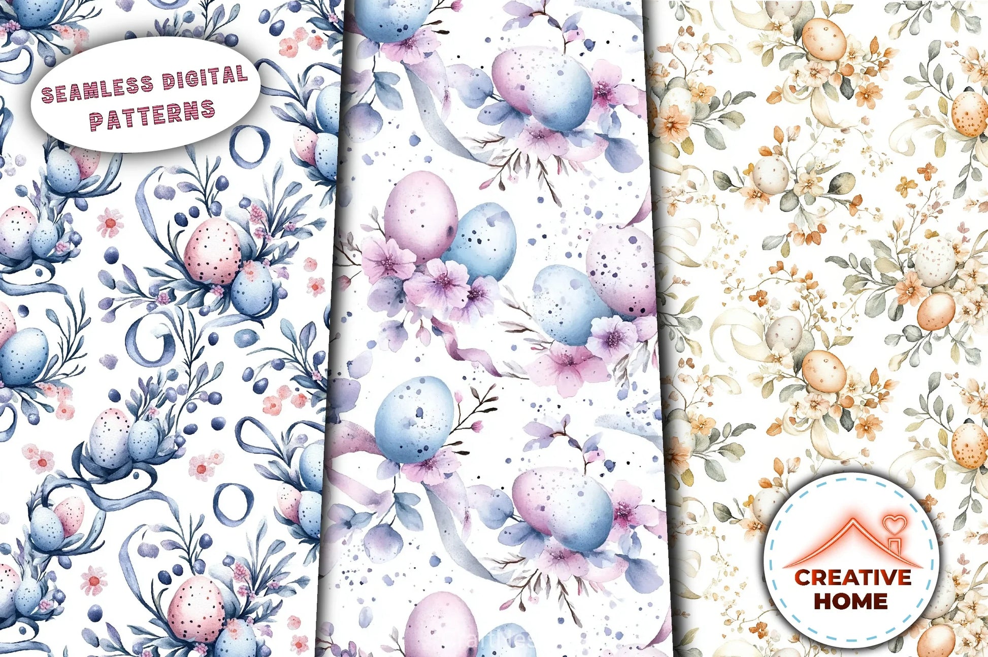 Easter Eggs & Flowers Clipart Bundle 1 - CraftNest - Digital Crafting and Art