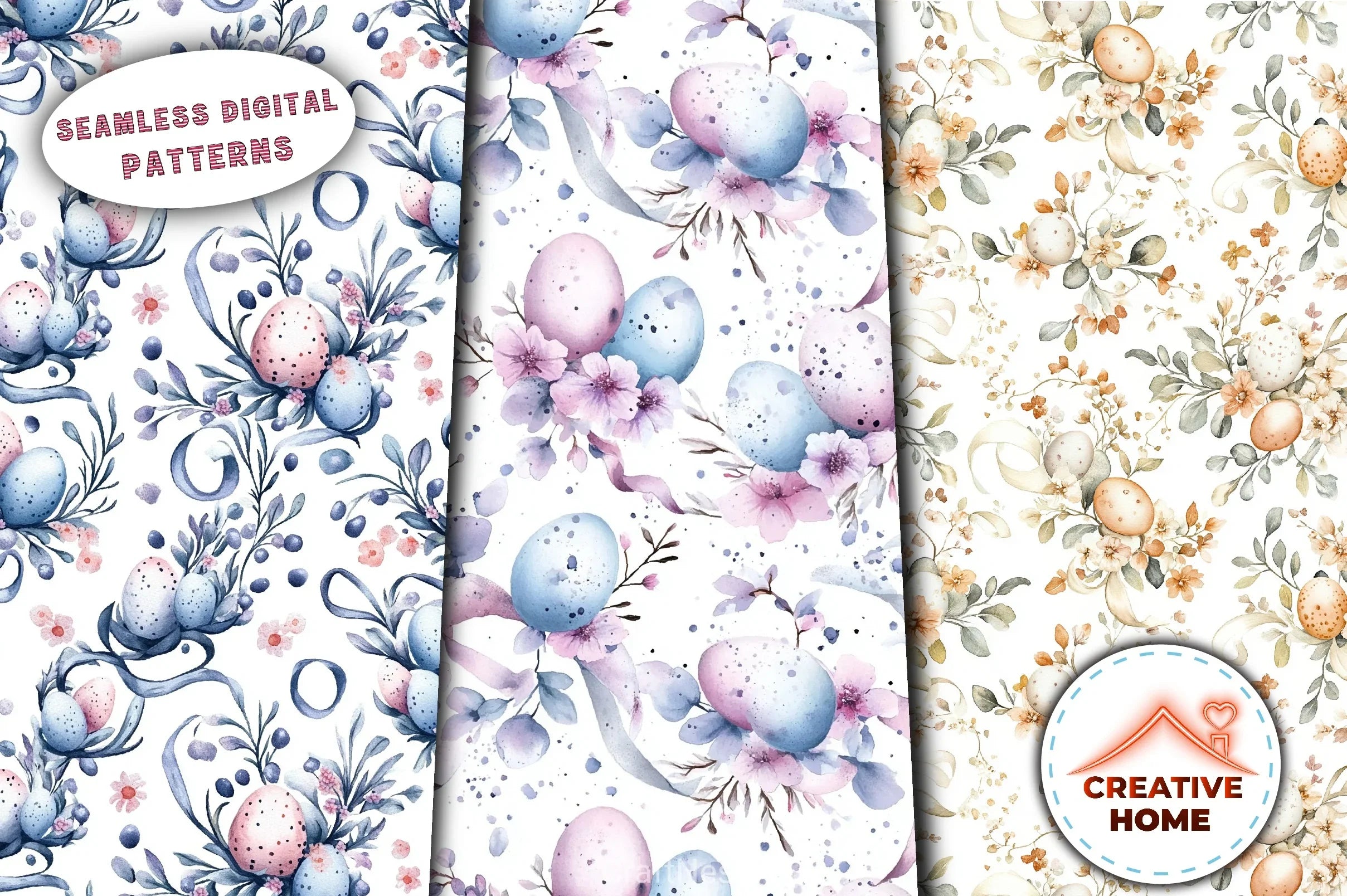 Easter Eggs & Flowers Clipart Bundle 1 - CraftNest - Digital Crafting and Art