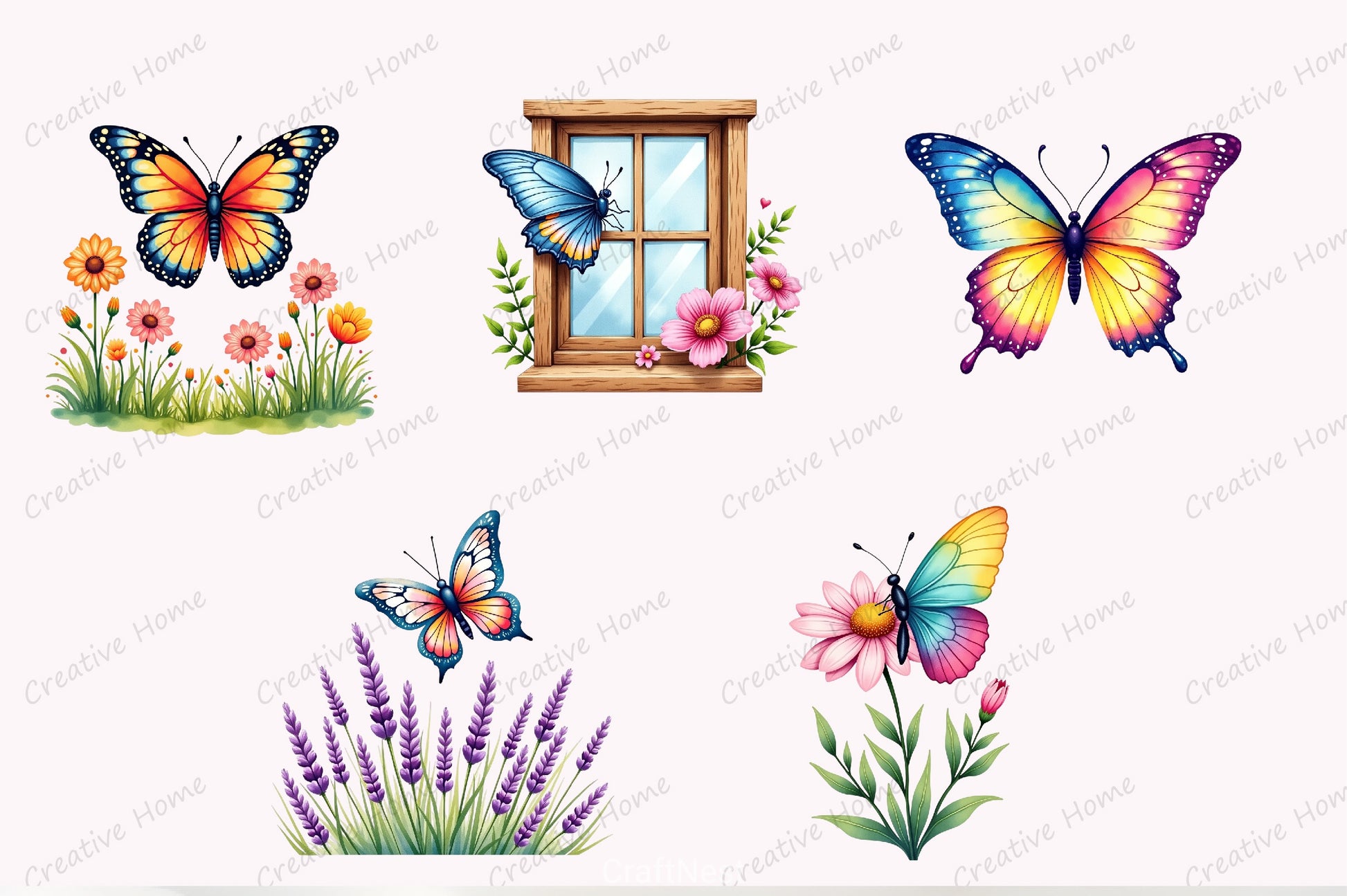 Summer Butterfly Clipart Bundle - CraftNest - Digital Crafting and Art