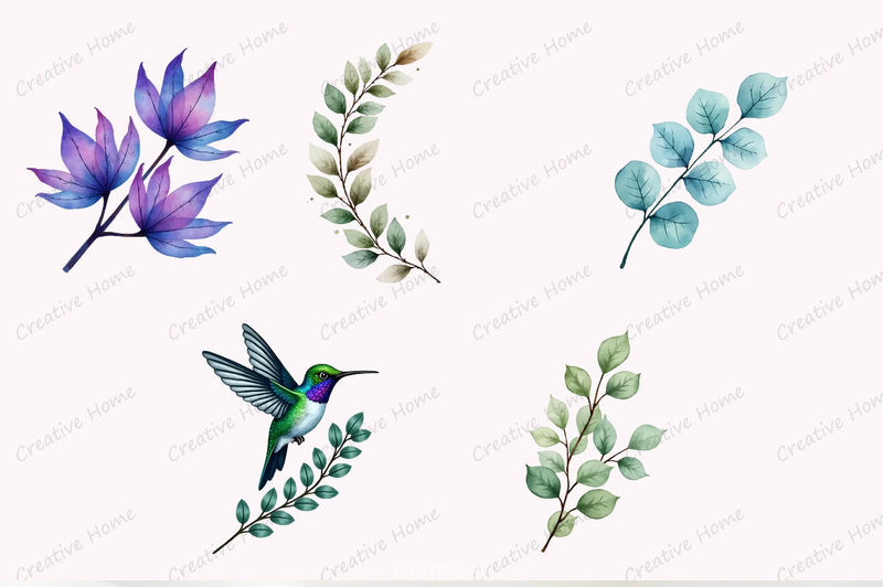 Eucalyptus Leaves Clipart Bundle - CraftNest - Digital Crafting and Art