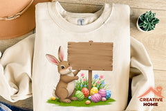 Easter Bunny Sign Board Clipart Bundle - CraftNest - Digital Crafting and Art