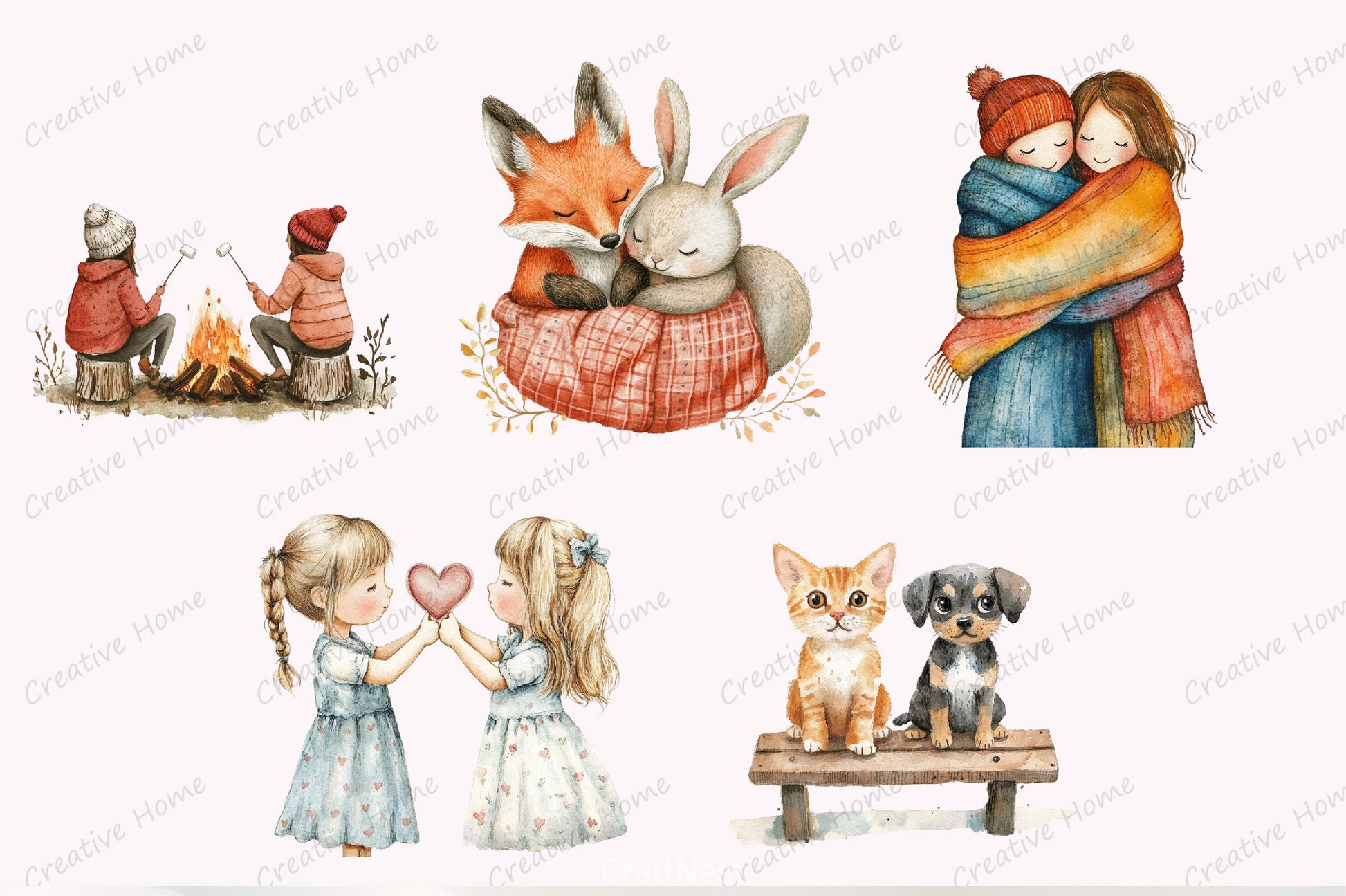Quirky Friendship Clipart Bundle - CraftNest - Digital Crafting and Art