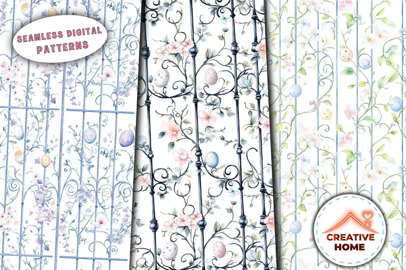 Easter Gate Flowers & Eggs Clipart Bundle - CraftNest - Digital Crafting and Art