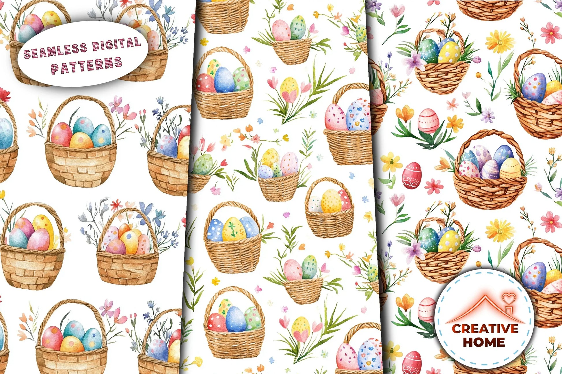 Easter Egg Basket Clipart Bundle 2 - CraftNest - Digital Crafting and Art
