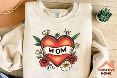 Mother's Day Heart Flowers Clipart Bundle - CraftNest - Digital Crafting and Art