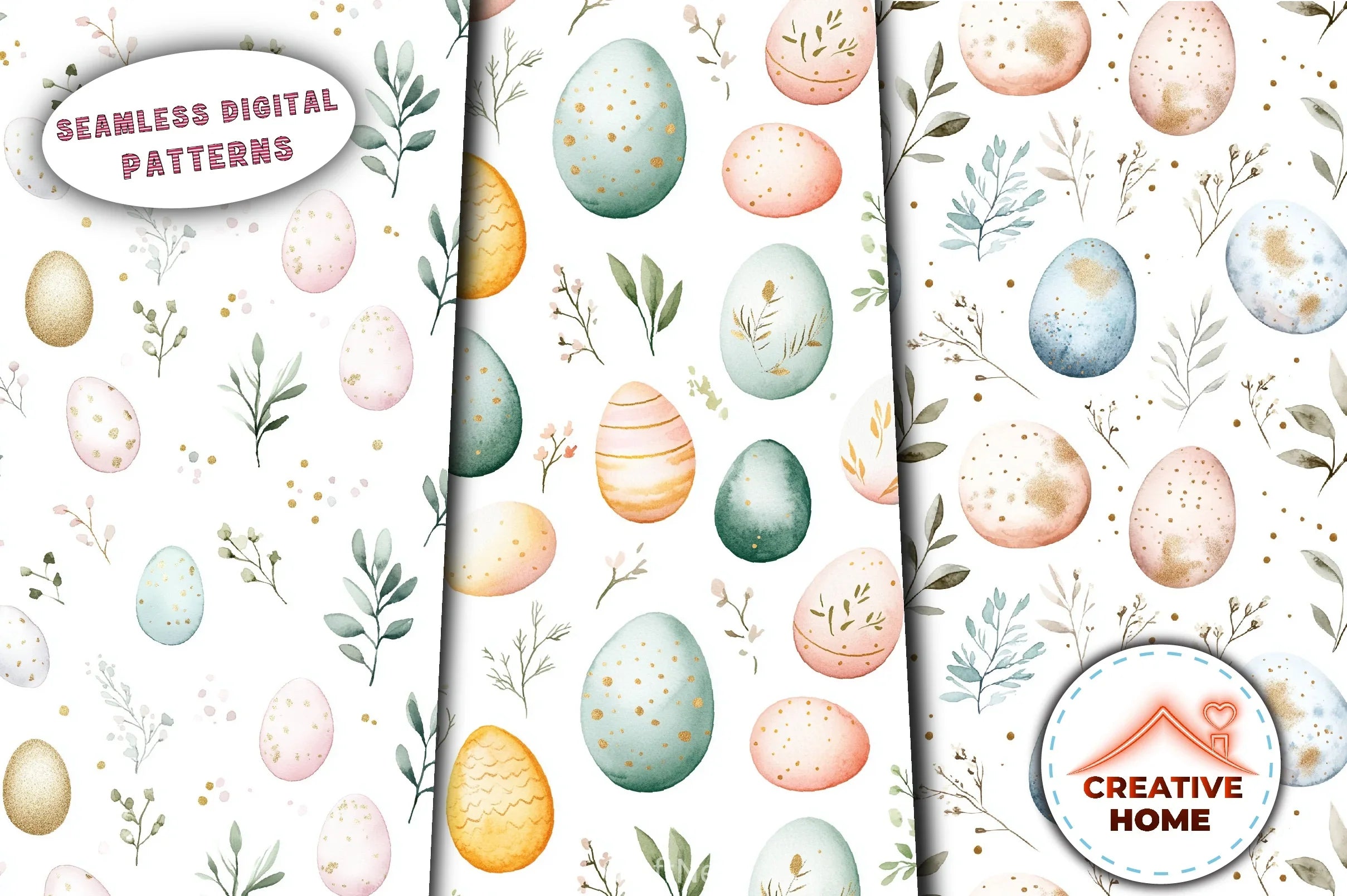 Easter Eggs Pattern Clipart Bundle 2 - CraftNest - Digital Crafting and Art