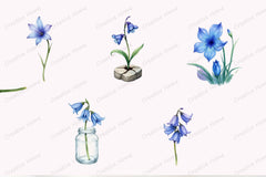 Little Bluebell Flower Clipart Bundle - CraftNest - Digital Crafting and Art