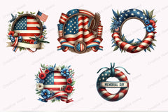 Memorial Day Stripes Frame Clipart Bundle - CraftNest - Digital Crafting and Art