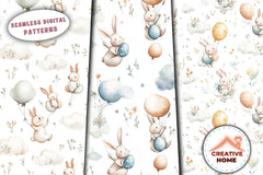 Easter Rabbits Balloon Eggs Clipart Bundle - CraftNest - Digital Crafting and Art