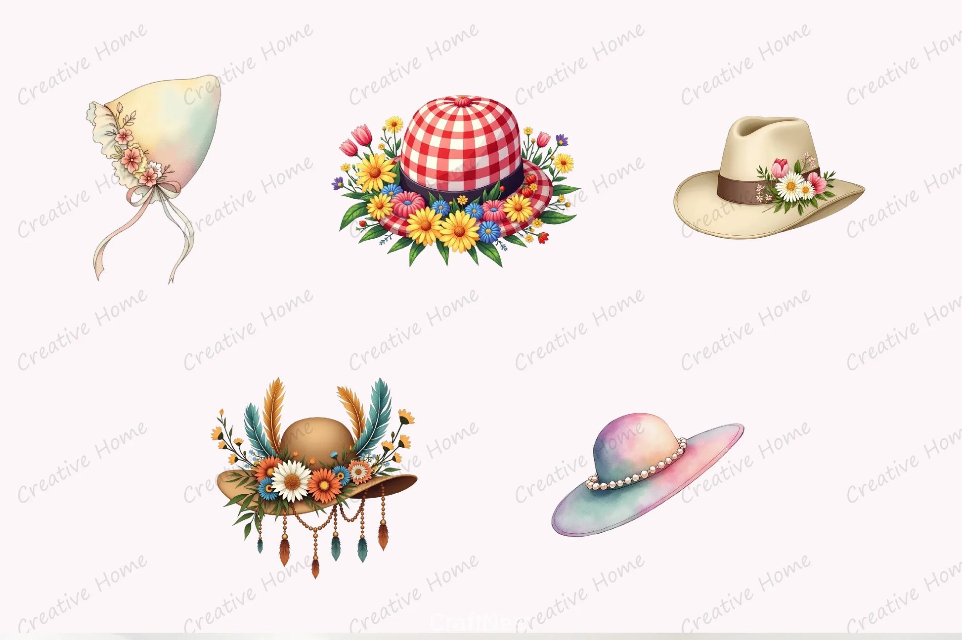 Spring Hats Clipart Bundle - CraftNest - Digital Crafting and Art