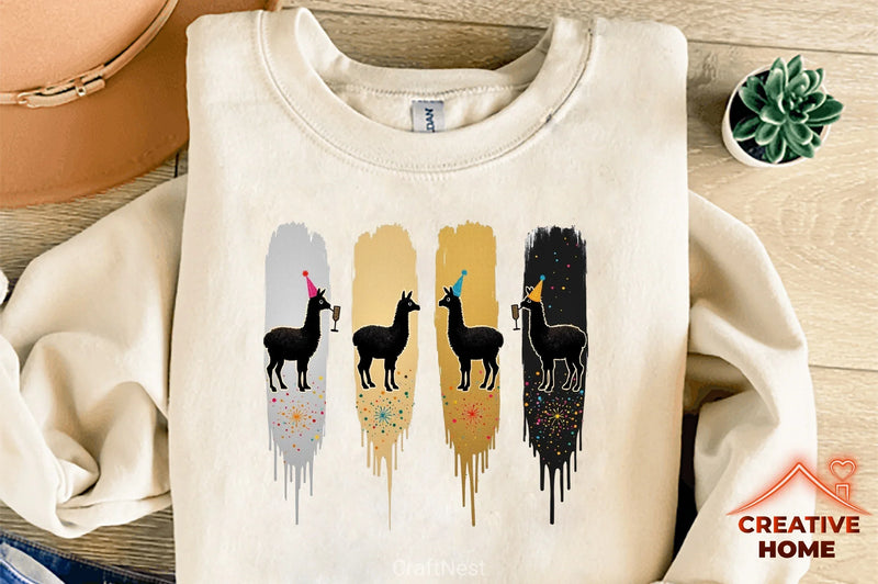 Festive Llama Reindeer Clipart Bundle - CraftNest - Digital Crafting and Art