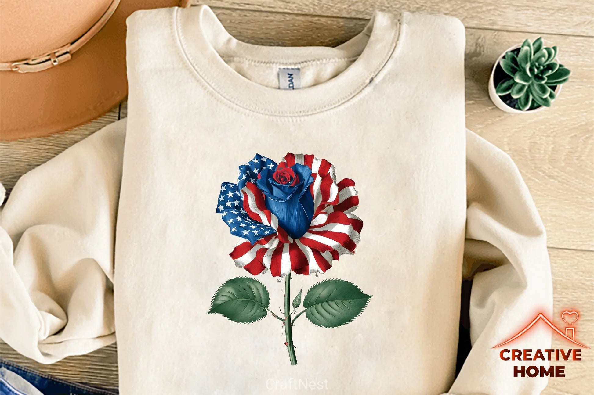Patriotic Rose 4th of July Clipart Bundle - CraftNest - Digital Crafting and Art