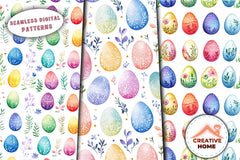 Easter Rainbow Eggs Floral Clipart Bundle - CraftNest - Digital Crafting and Art