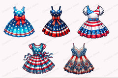 American 4th July Dresses Clipart Bundle - CraftNest - Digital Crafting and Art