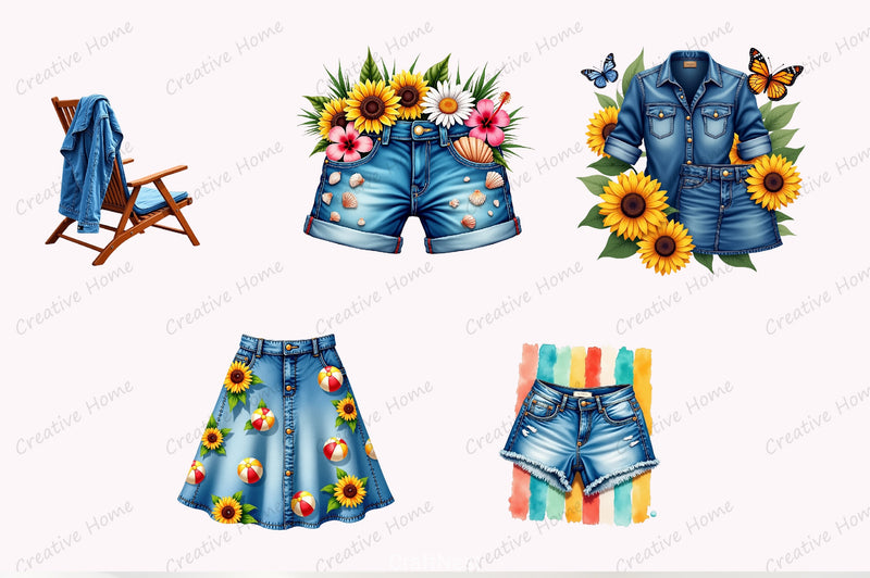 Sumer Denim Jeans Clipart Bundle - CraftNest - Digital Crafting and Art