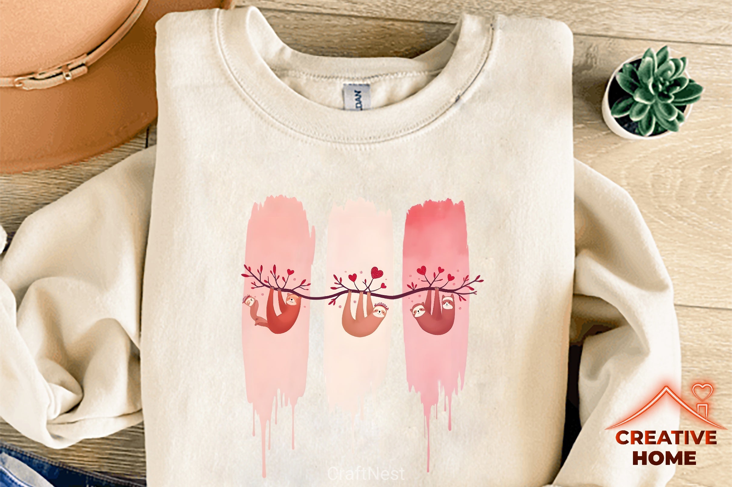 Cute Sloths Valentine's Reindeer Clipart Bundle - CraftNest - Digital Crafting and Art